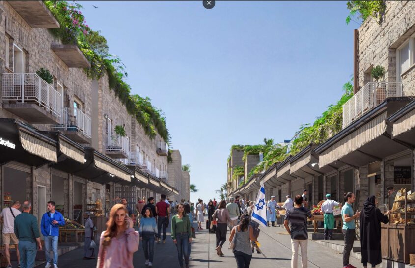 הדמייה שוק מחנה יהודה המחודש (הדמייה: אולך תול אדריכלים)