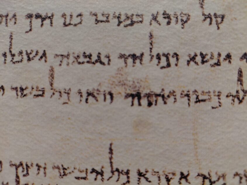צילום מהמגילה המקורית של הפסוק "קול קורא במדבר' (צילום: אדם אקרמן)