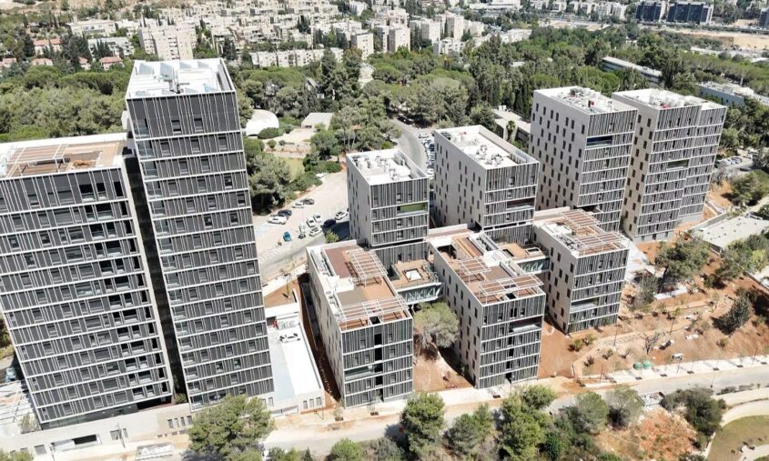 מתחם המעונות בקמפוס גבעת רם (צילום: שיכון ובינוי)
