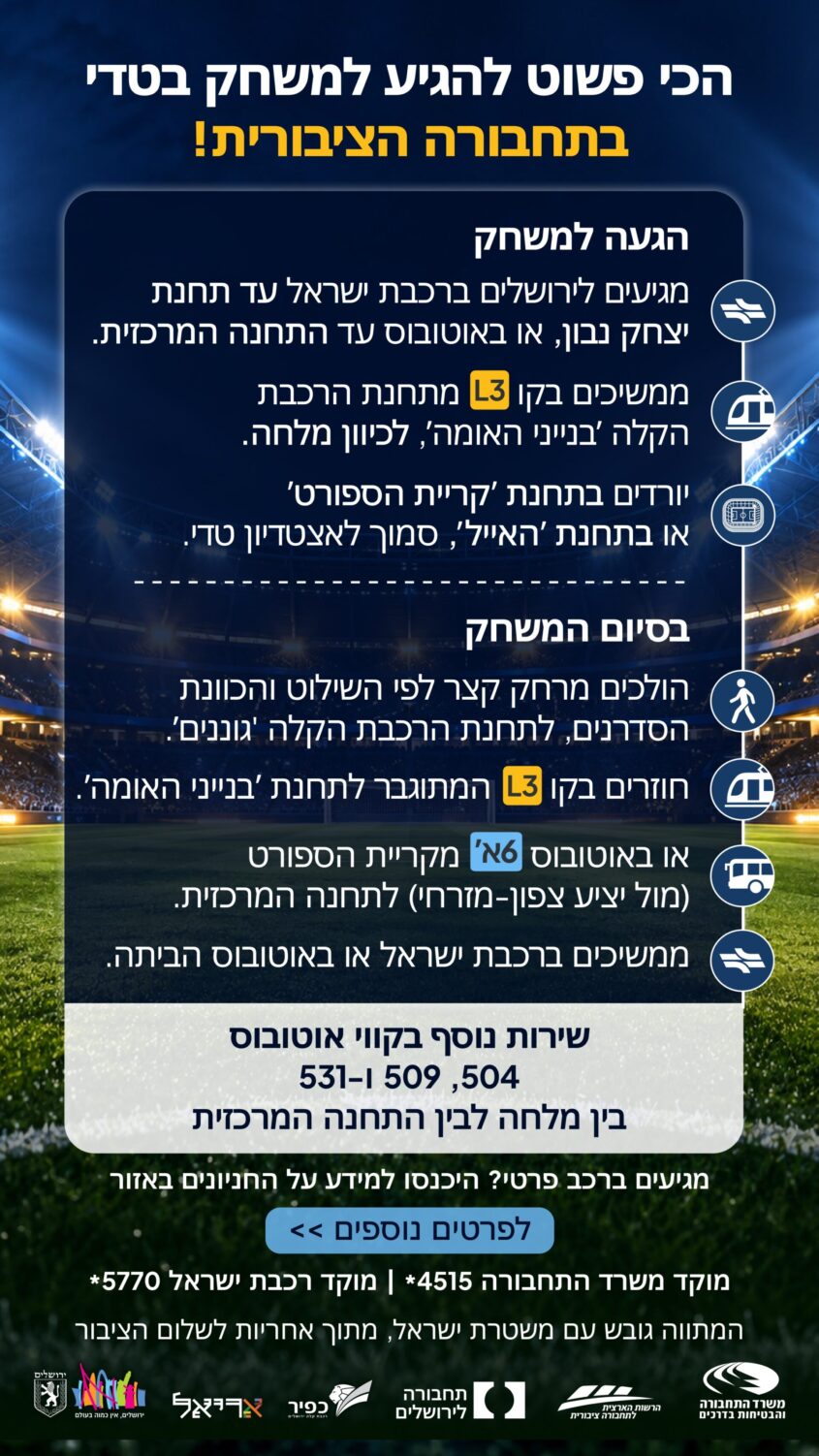 דרכי ההגעה והפיזור מאצטדיון טדי 